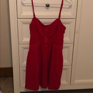 Red express spring dress.
